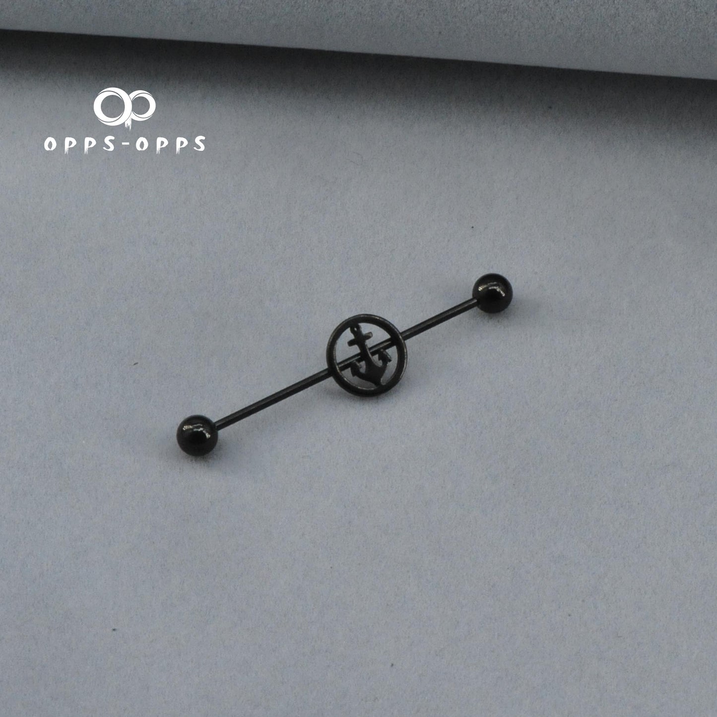 CIRCLED ANCHOR INDUSTRIAL BARBELL