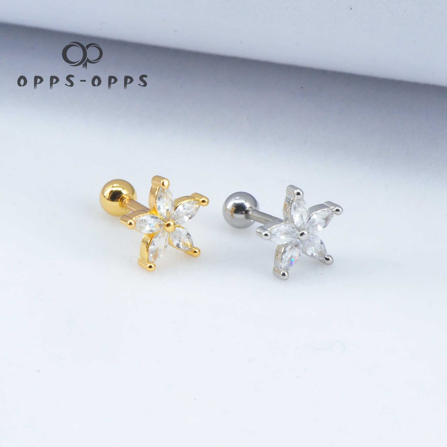 FLORAL STAR DIAMOND STUD