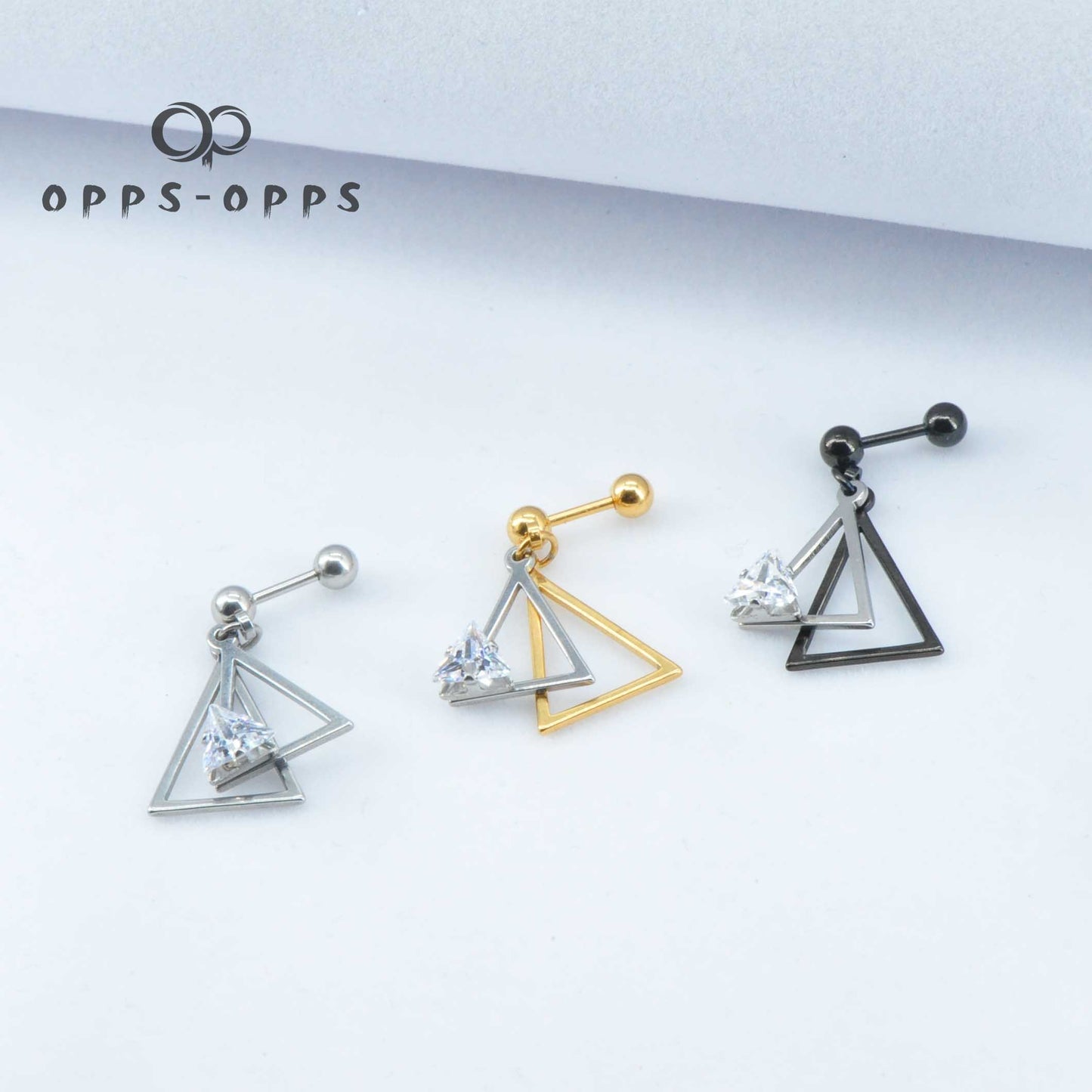 TRIANGLE DANGLE DIAMOND EARRING