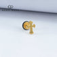 FLAT CROSS STUD EARRING