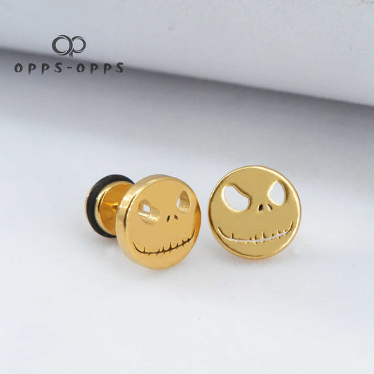 FLAT THRILL SKULL STUD EARRING