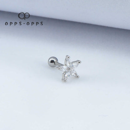 FLORAL STAR DIAMOND STUD