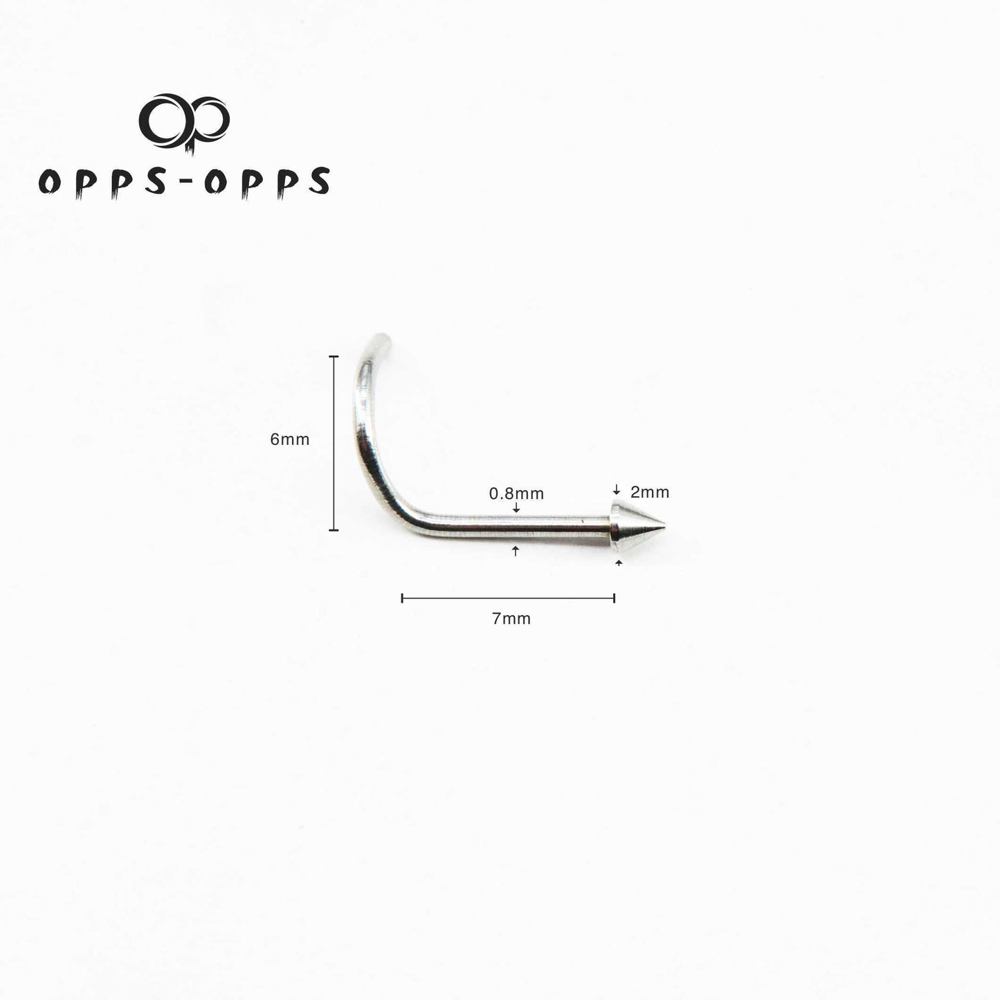 CONE END CURVES L-SHAPE NOSE STUD