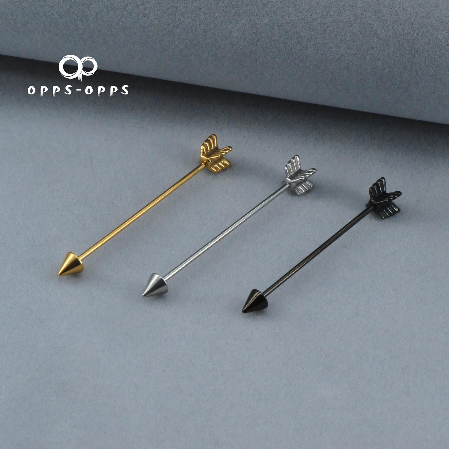 STEREOSCOPIC ARROW INDUSTRIAL BARBELL