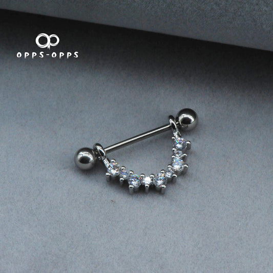 DANGLE CRYSTAL NIPPLE BARBELL