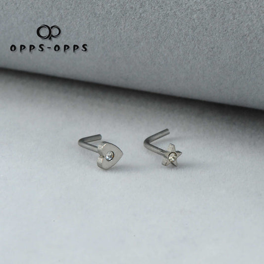 IMPLANT DIAMOND L-SHAPE NOSE STUD