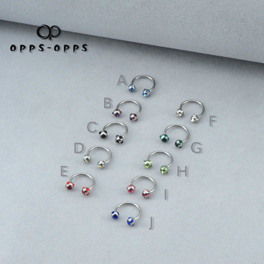 MULTICOLOUR IMPLANT DIAMOND CIRCULAR BARBELL