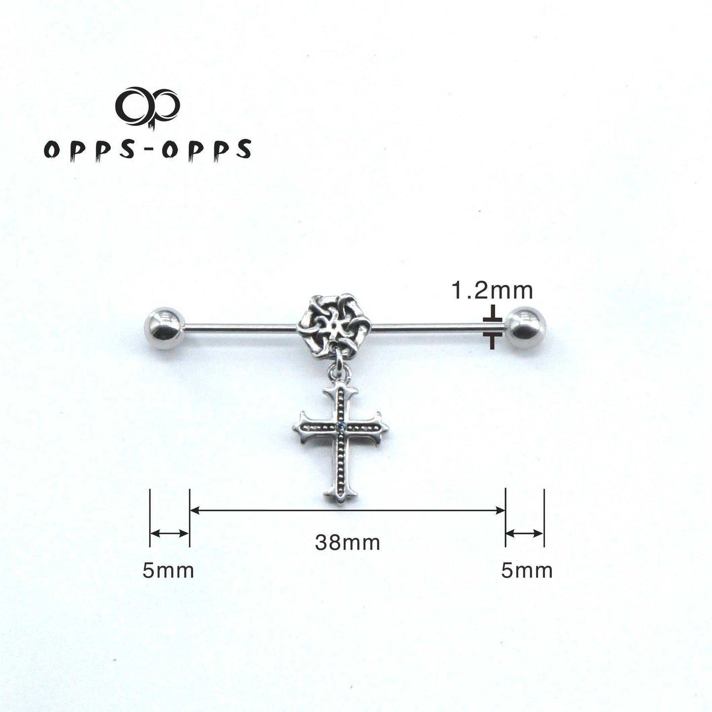 CROSS DANGLE INDUSTRIAL BARBELL