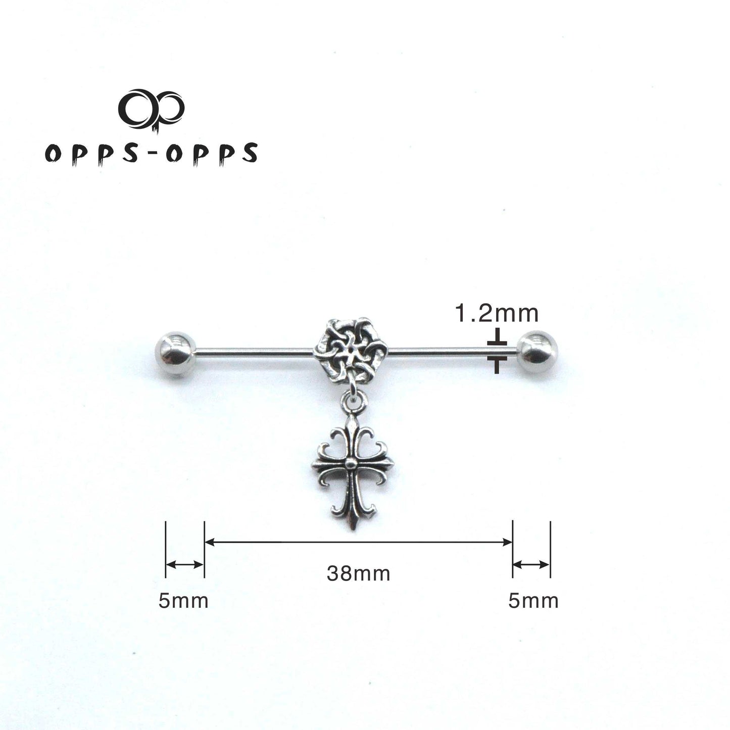 CROSS DANGLE INDUSTRIAL BARBELL