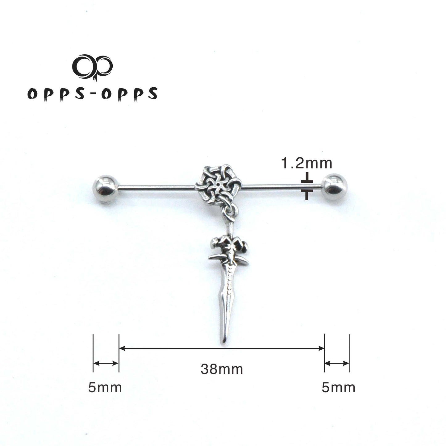 CROSS DANGLE INDUSTRIAL BARBELL