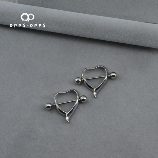 HEART HOLLOW NIPPLE BARBELL