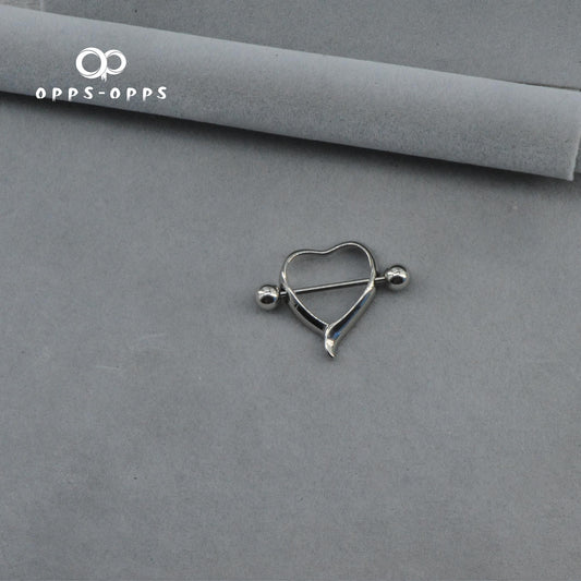 HEART HOLLOW NIPPLE BARBELL