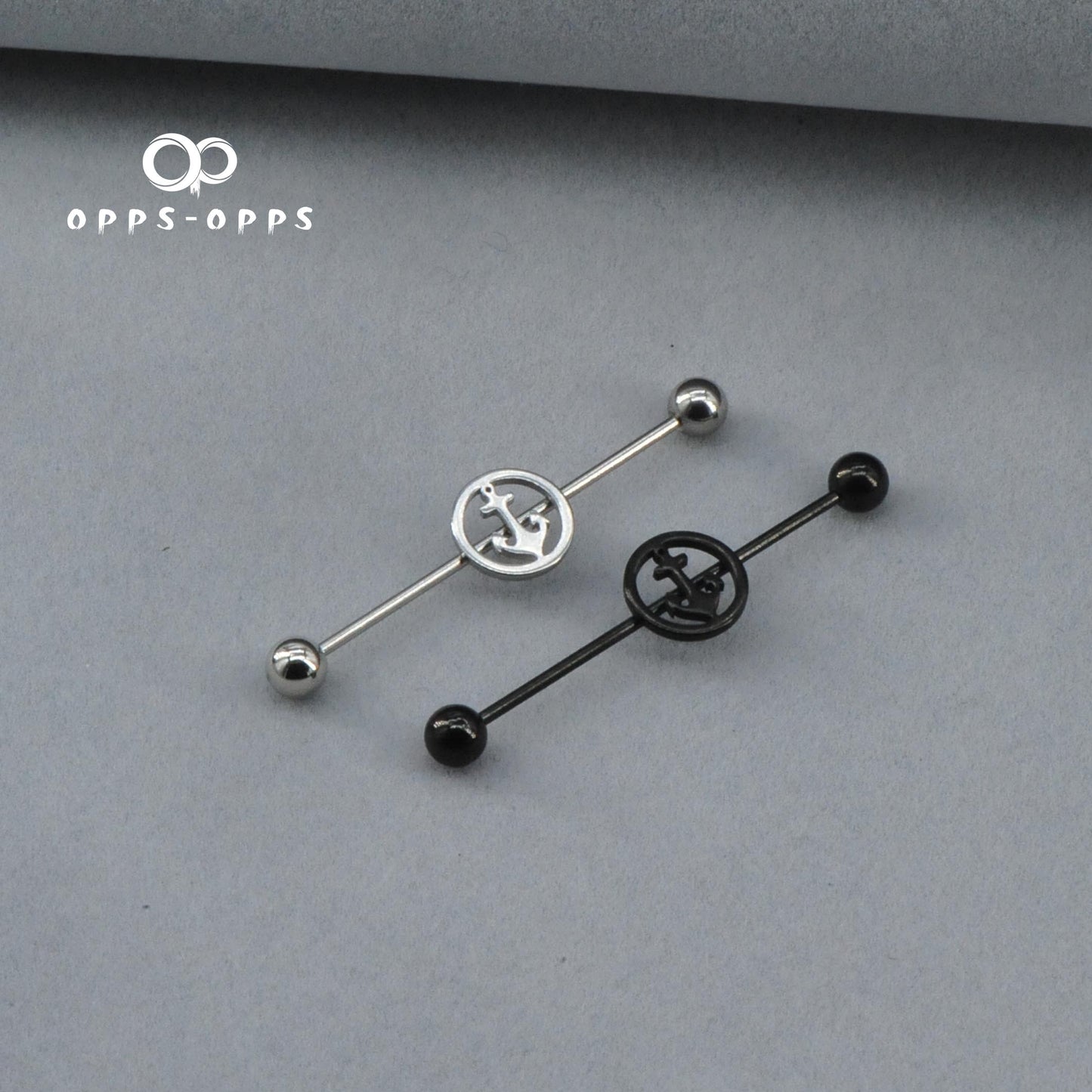CIRCLED ANCHOR INDUSTRIAL BARBELL