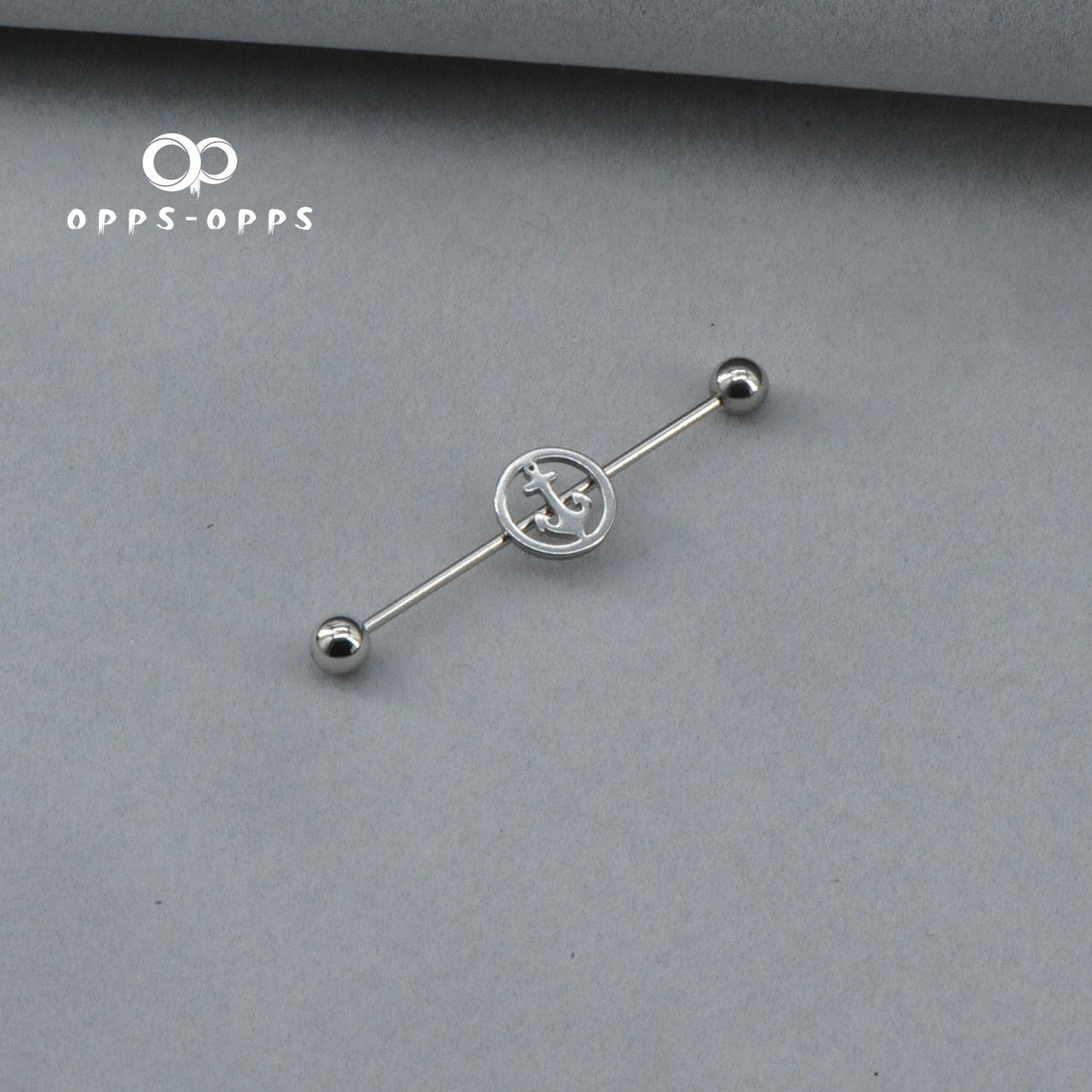 CIRCLED ANCHOR INDUSTRIAL BARBELL