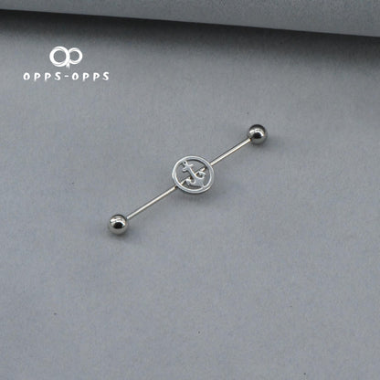 CIRCLED ANCHOR INDUSTRIAL BARBELL