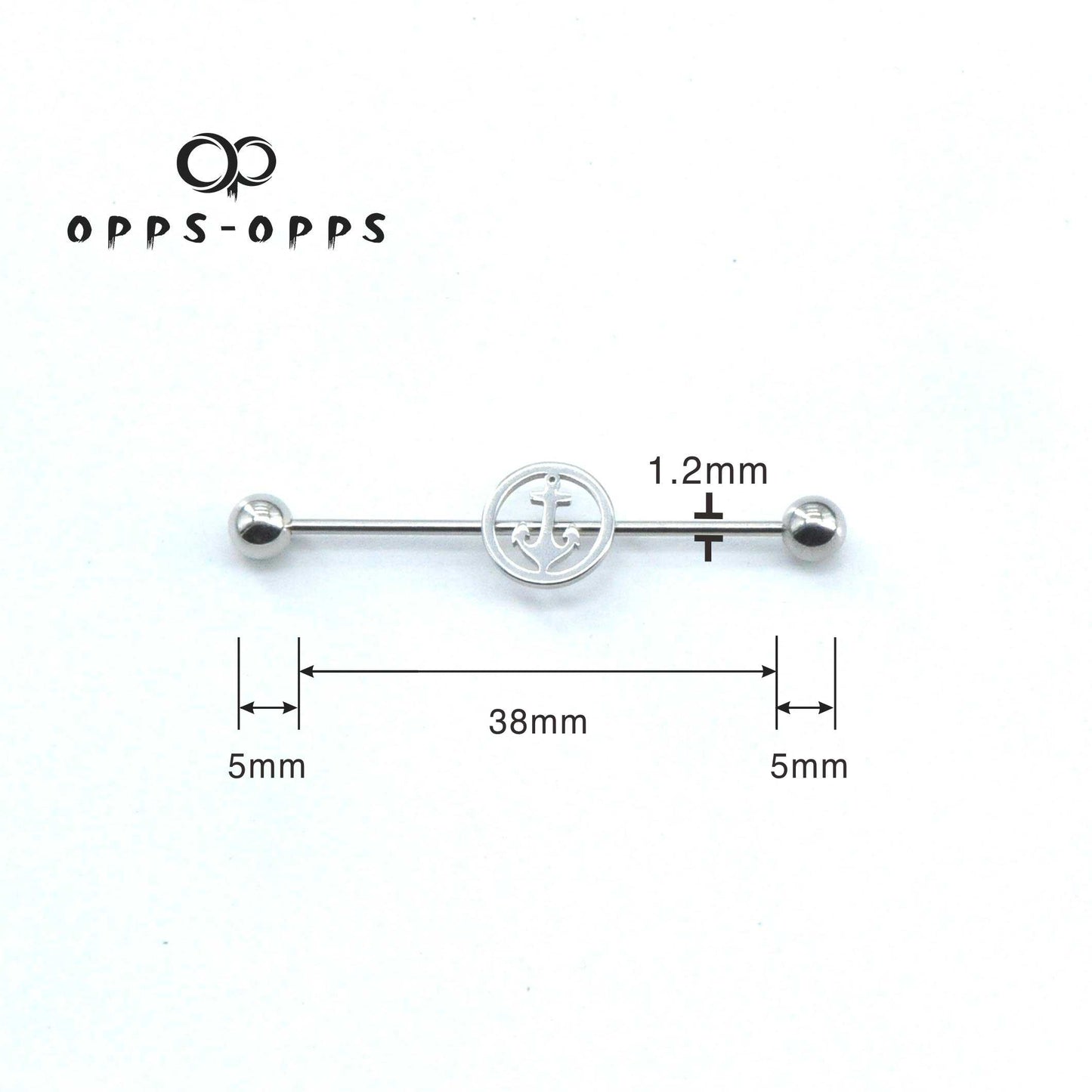 CIRCLED ANCHOR INDUSTRIAL BARBELL